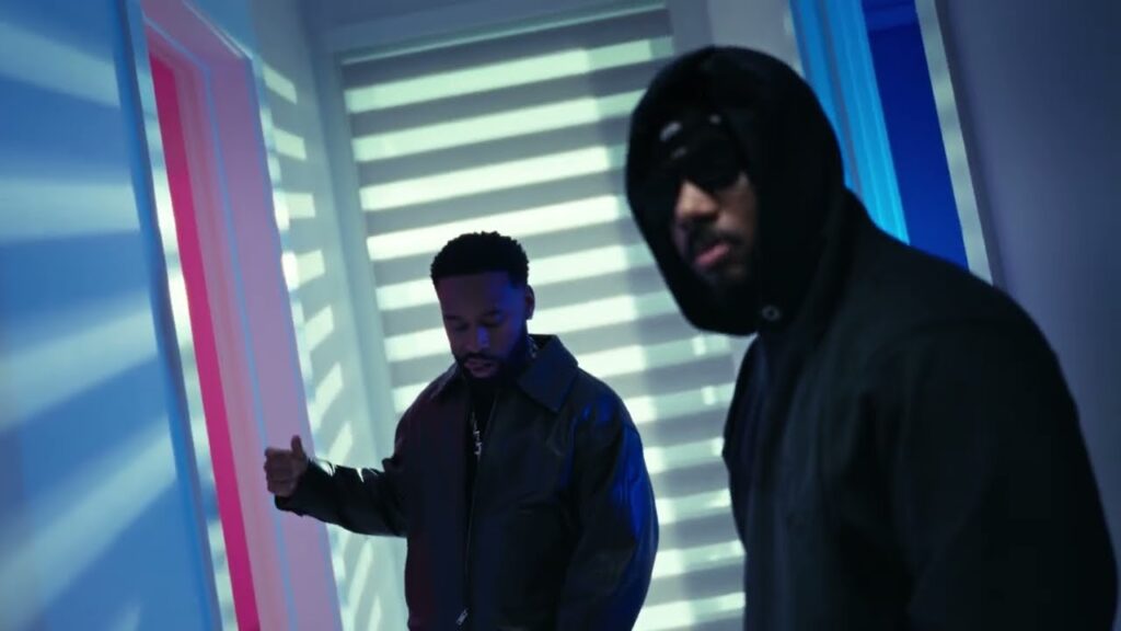 Preme and Bryson Tiller in a scene from the Countdown music video.