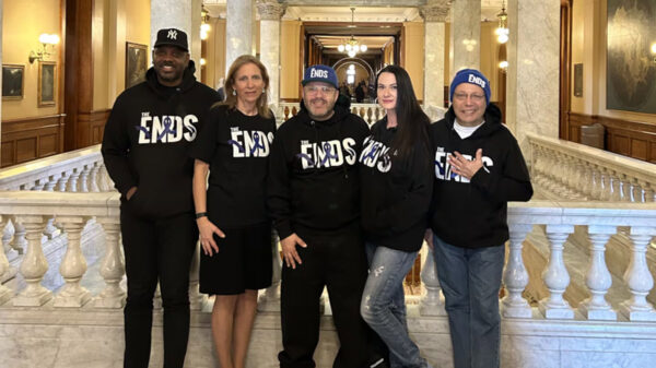 Bishop Brigante with family, supporters and a provincial politician at Queen’s Park during his colon cancer screening awareness campaign in Ontario