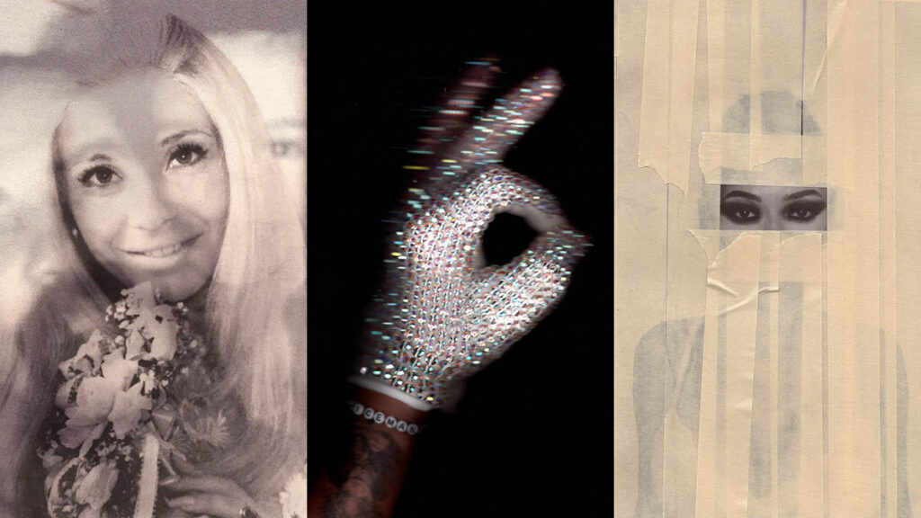 An image split in three, with each part featuring one of the three new Drake album covers.
