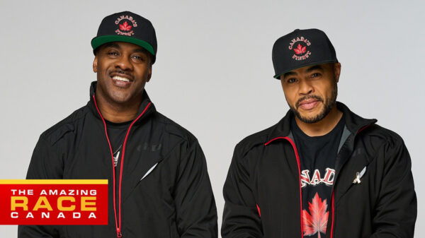 Maestro Fresh Wes and Duane Gibson in a promotional image for The Amazing Race Canada.