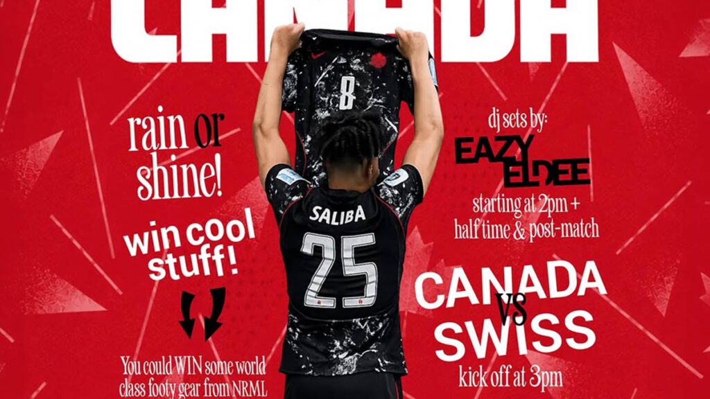 Promotional poster for the Canada vs Switzerland watch party in Ottawa.