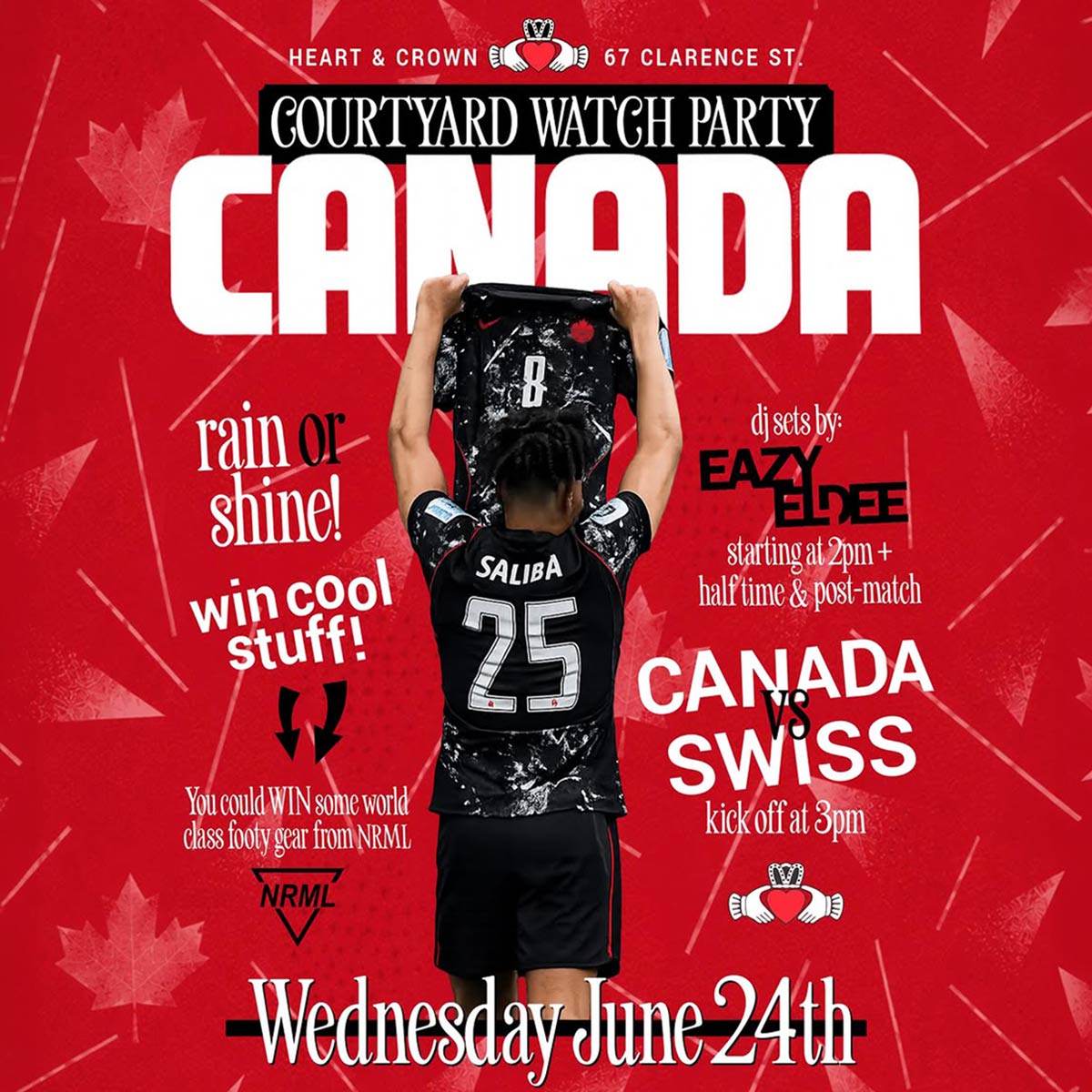 Promotional poster for the Canada vs Switzerland watch party in Ottawa.