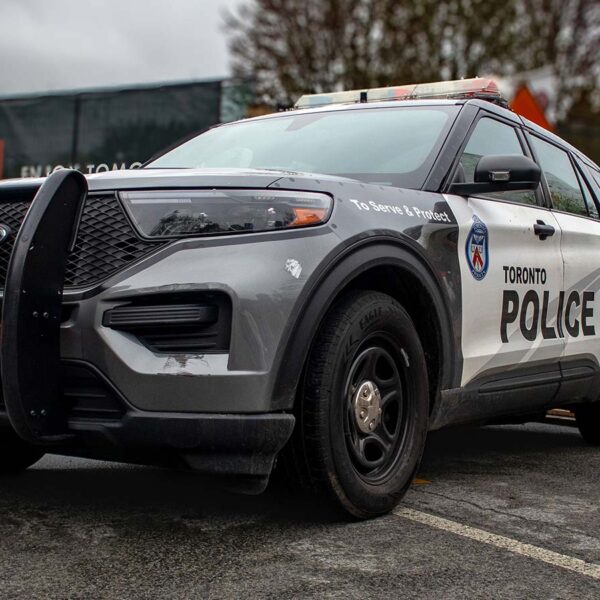 Toronto Police Service cruiser used to illustrate findings from Ontario police use of force data on racial disparities.