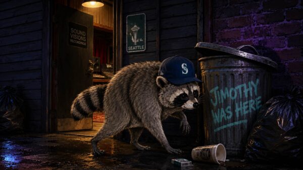 A digital illustration of Jimothy the Raccoon.