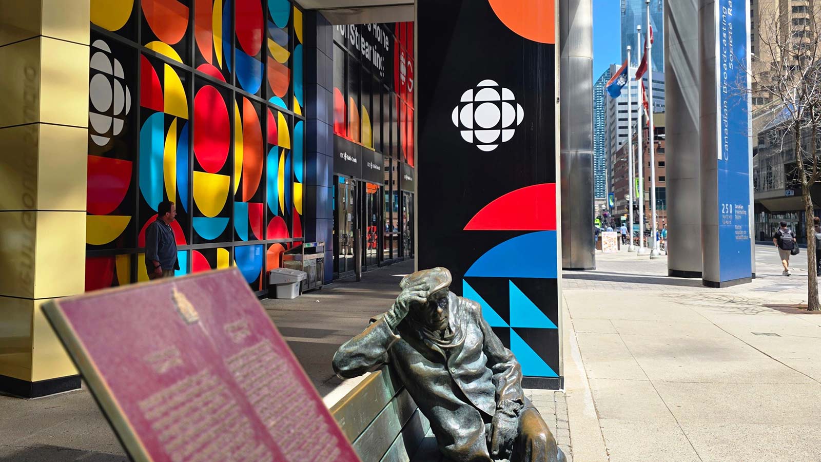 Outside of the CBC building in Toronto.