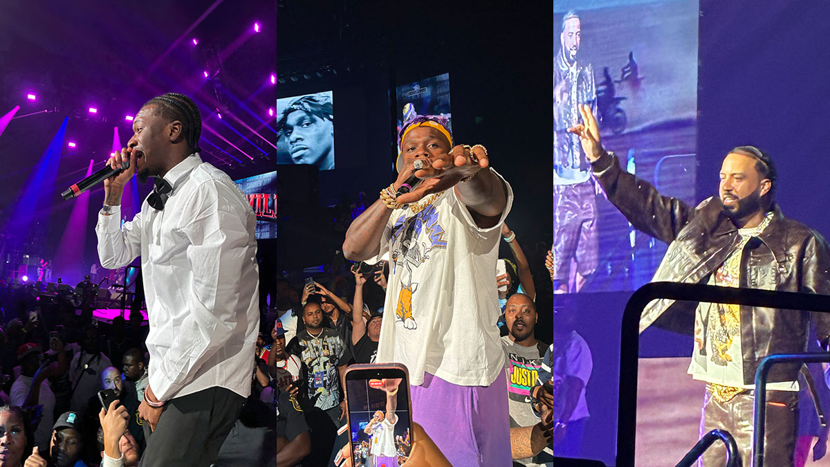 An image split three ways featuring artists that performed at Summer Jam 2026.