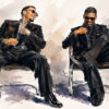 Usher and Chris Brown sit together ahead of their R&B tour stop in Toronto.